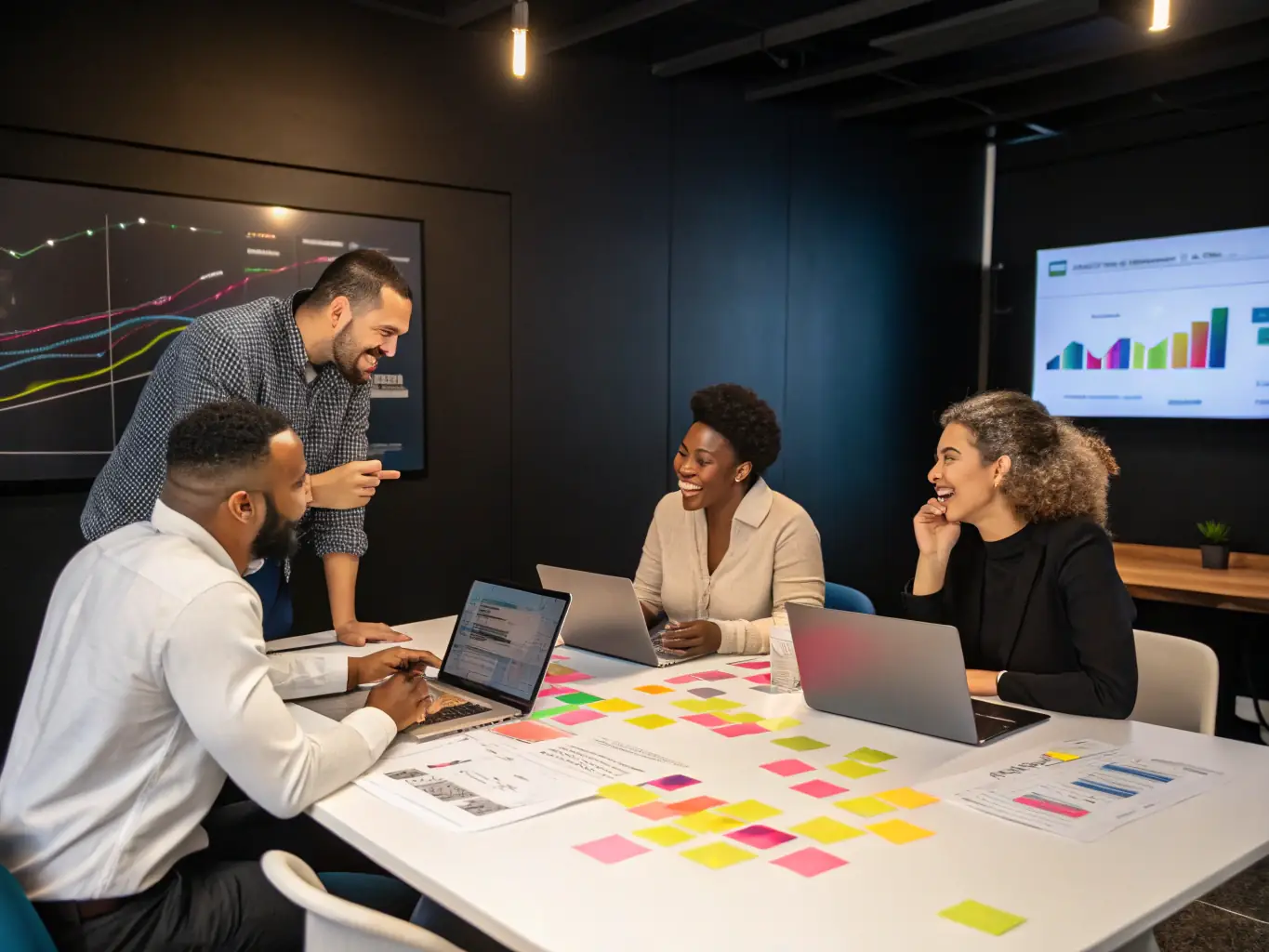 An image depicting a diverse team collaborating in a modern office space, symbolizing strategic planning and teamwork.
